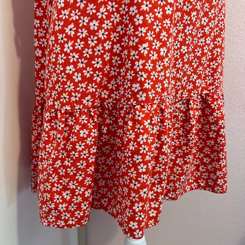 Red and white floral wrap dress - Picture 6 of 13